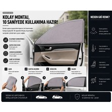 Alpkan Bmw E21 Araç Çorap Perde,giydirme Güneşlik, 2'li Yan Cam Güneşlik Perde ( Lastikli ) Gri