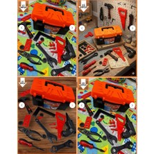 Oyuncak Sahili Tamir Set Büyükboy Erkek Çocuk Oyuncak Tamir Çantası Tamirci Seti 15 Parça Çekiç Testere Pense Vida 13X29 cm