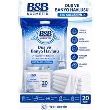 BB Kozmetik Tek Kullanımlık Duş ve Banyo Havlusu ( 80X120) 20 Adet
