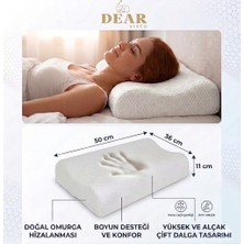 Dear Visco Midium Boy Boyun Destekleyici Kavisli Ortopedik Yastık Boyun Rahatsızlığı Için Visco Yastık Memory Foam 50*36*11/7 cm
