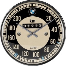 Nostalgic-Art Retro Duvar Saati, Bmw - Hız Göstergesi - Araba Aksesuarları Hayranları Için Hediye Fikri, Büyük Mutfak Saati, Dekorasyon Için Eski Tasarım, Ø 31 cm
