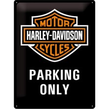 Nostalgic-Art Retro Sac Levha, Harley-Davidson Parking Only – Motosiklet Hayranları Için Hediye Fikri, Metal, Vintage Tasarım, Dekorasyon Için, 30 x 40 cm