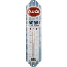 Nostalgic-Art Retro Termometre, 7 x 28 Cm, Audi – Garaj – Audi Aksesuar Hayranları Için Hediye Fikri, Orijinal Lisanslı Ürün (Olp), Metal, Vintage Tasarım