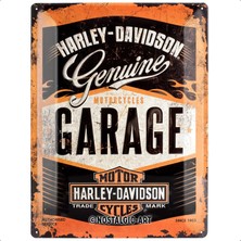 Nostalgic-Art Harley-Davidson – Garaj – Motosiklet Hayranları Için Hediye Fikri, Retro Sac Levha, Metal, Vintage Tasarım, Dekorasyon Için, 30 x 40 cm