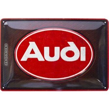 Nostalgic-Art 22326 Retro Sac Levha Audi – Logo Red Shine – Araç Aksesuar Fikri Için Hediye Fikri Metal, Vintage Tasarım, 20 x 30 cm