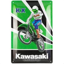 Nostalgic-Art Retro Metal Işaret, 20 x 30 Cm, Kawasaki - Kx Motocross - Bisikletçiler Için Hediye Fikri, Official License Product (Olp) Metal, Vintage Tasarım