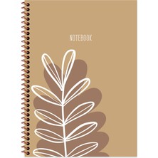 Keskin Color Keskin 20*28 Çizgili Spiralli Sert Kapak La Plume Flora Defter - Kahverengi