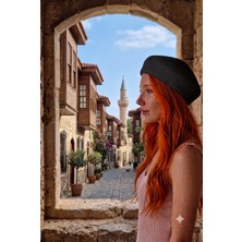Zeora Home Kadın Örgü Bere Yazlık Hasır Bere Jüt Görünümlü El Yapımı Şık Günlük Kullanım Bohem Stil Şapka Fransız Bere
