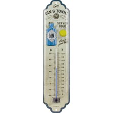 Nostalgic-Art Gin & Tonic Served Cold Retro Termometre 6,5 x 28 cm
