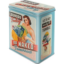 Nostalgic-Art Retro Saklama Kabı L, 3 L, Laundry Today Or Naked Tomorrow – Nostalji Hayranları Için Hediye Fikri, Büyük Sac Kutu, Vintage Tasarım