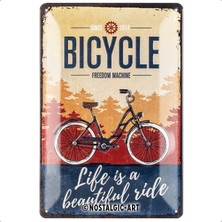 Nostalgic-Art Retro Sac Levha, 20 x 30 Cm, Bicycle – Beautiful Ride – Bisikletçiler Için Hediye Fikri, Metal, Vintage Tasarım, Sac Levha Özdeyiş