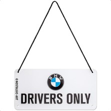 Nostalgic-Art 28034 - Bmw - Sadece Sürücüler, Asma Levhası 10 x 20 Cm, Metal, Kordon Dahil