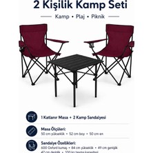 Trendinyeri 2 Sandalyeli Katlanır Kamp Seti 52 cm Masa ve Sandalye