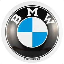 Nostalgic-Art Retro Sac Levha, Ø 35 Cm, Bmw – Logo – Bmw Aksesuar Hayranları Için Hediye Fikri, Orijinal Lisanslı Ürün (Olp), Metal, Vintage Tasarım