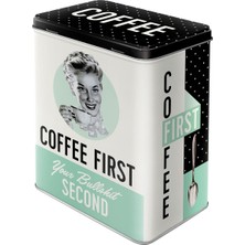 Nostalgic-Art Retro Saklama Kabı L, 3 L, Coffee First – Kahve Hayranları Için Hediye Fikri, Sac Büyük Kahve Kutusu, Vintage Tasarım, Kahve Dekorasyonu