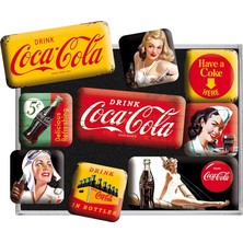 Nostalgic-Art 83072 Coca-Cola – Sarı Mix, Magnet-Set (9teılıg)
