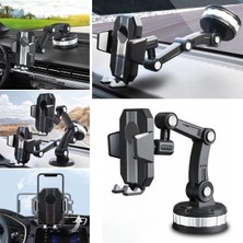VeraGlobe Buğz Jel Vantuzlu Cama Takılabilen Güçlü 360 Derece Dönebilen Ayarlanabilir Araç Içi Vantuzlu Telefon Tutucu