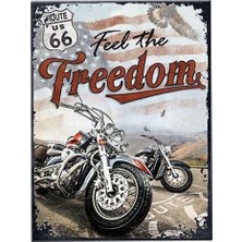 Nostaljik Sanat 14393-ABD Karayolları-Route 66 Özgürlük, Magnet 6 x 8 Cm, Renkli, 6x8 cm