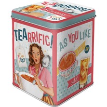 Nostalgic-Art Retro Çay Kutusu, Tealicious & Tearrific – Nostalji Hayranları Için Hediye Fikri, Çay ve Çay Poşeti Saklama, Vintage Dekorasyon, 100 G