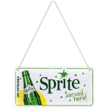 Nostalgic-Art Retro Asma Levha, 10 x 20 Cm, Sprite – Served Here – Hediye Fikri, Bar Aksesuarı Olarak, Orijinal Lisanslı Ürün (Olp), Metal, Vintage Tasarım, Sac Levhalar, Sözler