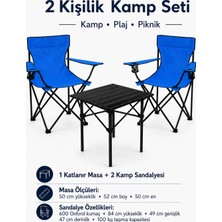Trendinyeri 2 Sandalyeli Katlanır Kamp Seti 52 cm Masa ve Sandalye