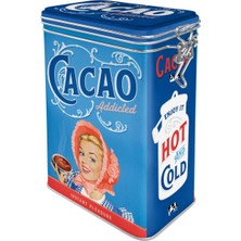 Nostalgic-Art Retro Kahve Kutusu, 1,3 L, Cacao Addicted – Nostalji Hayranları Için Hediye Fikri, Aroma Kapaklı Sac Kutu, Vintage Tasarım