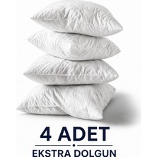 Megi Concept Kırlent Iç Yastık 4 Adet 45X45 cm Silikon Elyaf Dolgulu Dolgun Kare Puf Iç Yastık 450 gr 1. Kalite Dekoratif Yastık Içi