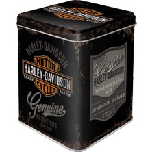 Nostalgic-Art Retro Çay Kutusu, Harley-Davidson – Genuine Logosu – Bisikletçiler Için Hediye Fikri, Çay ve Çay Poşeti Saklama, Vintage Dekorasyon, 100 G