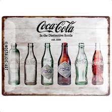 Nostalgic-Art Coca-Cola – Şişe Timeline – Coke Hayranları Için Hediye Fikri, Retro Sac Levha, Metal, Vintage Tasarım, Dekorasyon Için, 30 x 40 cm