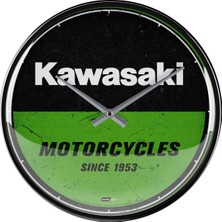 Nostalgic-Art Kawasaki Retro Duvar Saati, Çap 31 Cm, Motosikletçiler Için Hediye Fikri, Orijinal Lisanslı Ürün (Olp), Büyük Mutfak Saati, Vintage Tasarım