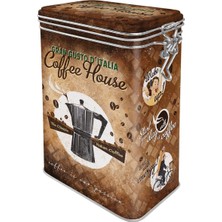 Nostalgic-Art Retro Kahve Kutusu, 1,3 L, Coffee House – Kahve Hayranları Için Hediye Fikri, Aroma Kapaklı Sac Kutu, Vintage Tasarım