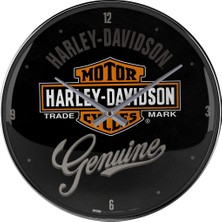 Nostalgic-Art Retro Duvar Saati, Harley-Davidson Genuine – Motosiklet Hayranları Için Hediye Fikri, Büyük Mutfak Saati, Dekorasyon Için Vintage Tasarım, Çap 31 cm
