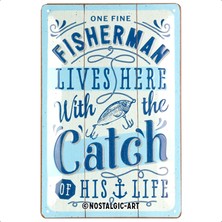 Nostalgic-Art Retro Sac Levha, 20 x 30 Cm, Fisherman Catch – Balıkçılar Için Hediye Fikri, Metal, Vintage Tasarım, Sözlü Sac Levha