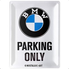 Nostalgic-Art Retro Sac Levha, 30 x 40 Cm, Bmw – Parking Only White – Bmw Aksesuar Hayranları Için Hediye Fikri, Orijinal Lisanslı Ürün (Olp), Metal, Vintage Tasarım, Sac Levhalar, Sözler