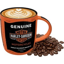 Nostalgic-Art Seramik Kupa 330 ml Çok Renkli Retro Harley-Davidson Genuine Motorcycles Temalı Kahve ve Çay Kullanımı Için