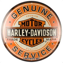 Nostalgic-Art Retro Sac Levha, Ø 35 Cm, Harley-Davidson - Genuine Service – Motosikletler Için Hediye Fikri, Orijinal Lisanslı Ürün (Olp), Metal, Vintage Tasarım, Sac Levhalar, Sözler