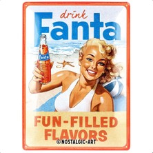 Nostalgic-Art Retro Sac Levha, Fanta – Beach Girl – Bar Aksesuarı Olarak Hediye Fikri, Metal, Dekorasyon Için Vintage Tasarım, 30 x 40 cm
