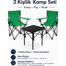 Trendinyeri 2 Sandalyeli Katlanır Kamp Seti 52 cm Masa ve Sandalye