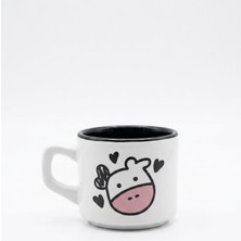 Palto Tasarım Sevimli Inek Tasarımlı Beyaz Venüs Kupa - Hediyelik Kupa Fincan Mug