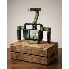 3D Snaxx Telefon Kamera Kafesi – Üst ve Çift Yan Tutma Kollu Vlog & Video Çekim Rig Aparatı