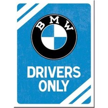Nostalgic-Art Magnet - Bmw, Metal, Drivers Only Blue, 6 x 8 x 0.1 cm