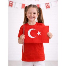 Parti Adresi Sopalı Türk Bayrağı Milli Bayram Kağıt El Bayrağı 30x20 cm 40'lı