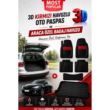 PINUKS Volkswagen Passat B8 2014  Model Uyumlu 3D Kırmızı Oto Paspas+ 3D Bagaj Havuzu Premium Set