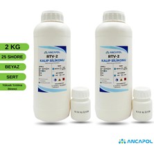 Ancapol 25 Shore RTV-2 Kalıp Silikonu - Ağır Döküm, Beton ve Poliüretan İçin Sert Kalıp Silikonu 2 KG