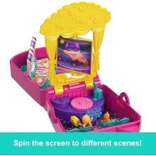 Polly Mini Bebek ve Aksesuarları ile Patlamış Mısır Temalı Kedicik Sineması Mini Oyun Seti, Mikro Bebek ve Kedicik Figürü Dahil 8 Aksesuar, JFV01