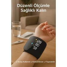 VeraGlobe Buğz Dijital Türkçe Bilekten Tansiyon Ölçme Aleti Otomatik Tansiyon Ölçer Renkli Akıllı LCD Sesli Uyarı