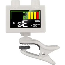 Cherub WST-570LI-WH Kromatik Şarjlı Klipsli Akort Cihazı-Tuner| Beyaz, 300 Dakikaya Kadar Pil Ömrü,net ve Duyarlı LCD Ekran