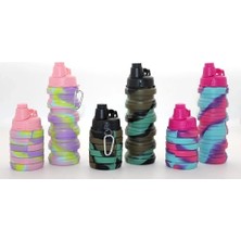 Fun And Market Buğz Katlanabilir Portatif Silikon Su Şişesi 500 ml Model 2