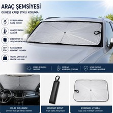 VeraGlobe Buğz Katlanabilir Araç Ön Cam Güneşlik Şemsiyesi Uv Korumalı Otomobil Aksesuarı Taşınabilir