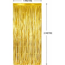 Buğz Gold Metalize Parti Perdesi 100X200 cm – Kapı ve Arka Fon Perdesi